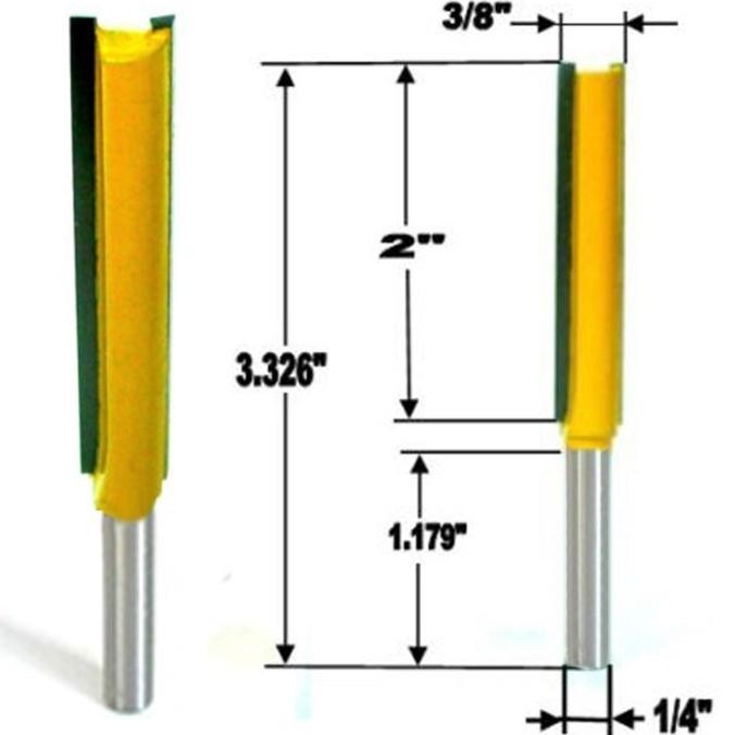 Mata Router Profil Straight Bit 2" Long Straight Router Bit Shank 1/4"