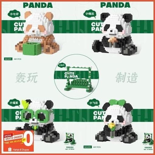 Baru Mainan Anak Perempuan Brick Panda 3D Puzzle Block Susun Edukasi Mainan Mainan Anak Anak 6/7/8/1
