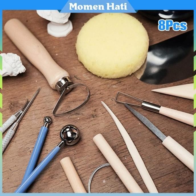 

8Pcs Set Alat Ukir Clay / Clay Sculpting Tools / Pottery Crafting Tool