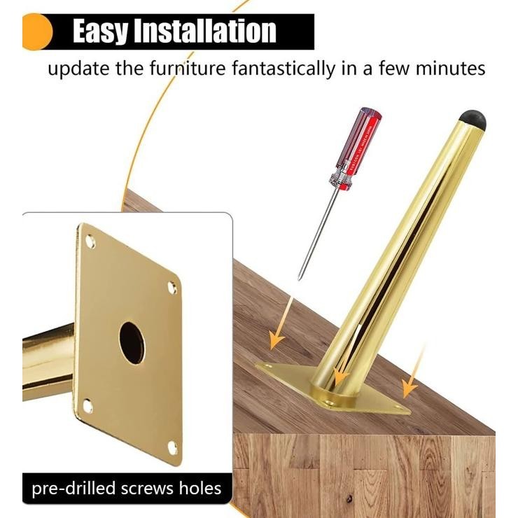 Kaki Sofa Miring Anti-Rust Kaki Sofa Besi Gold Kaki Kursi Besi Cor