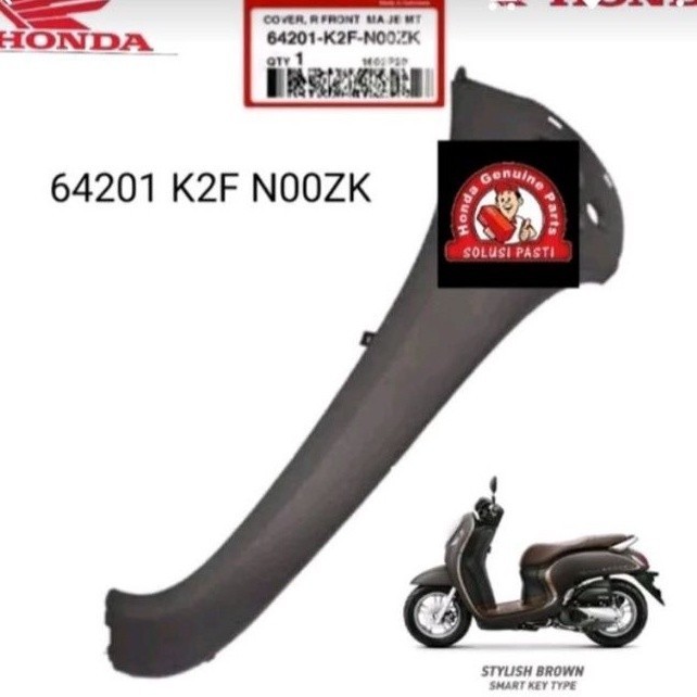 64201-K2F-N00ZK sayap depan garnish depan scoopy k2f tahun 2021 warna coklat dop 64201-K2F-N00ZK asl