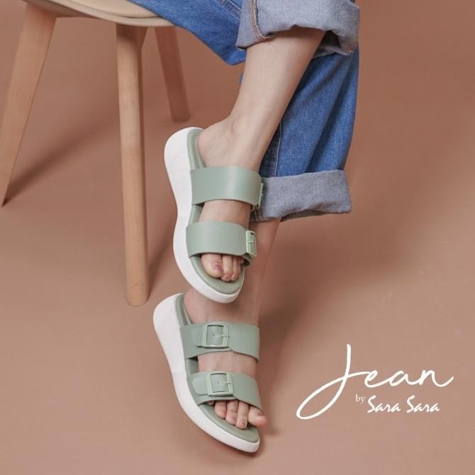 Sandal Casual Wanita Sara Sara Jean Sendal Wedges Cewek Strap Empuk