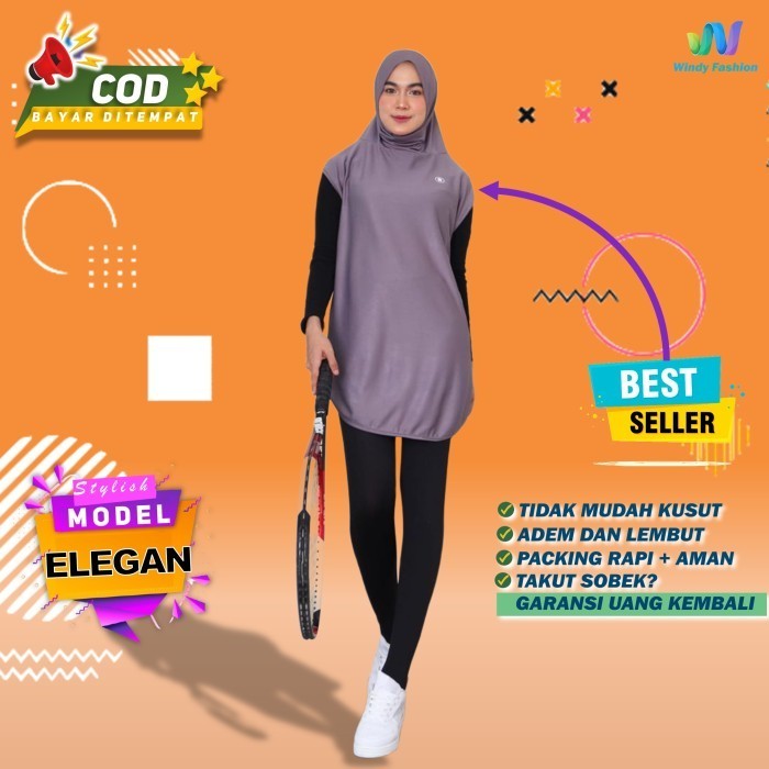 HIJAB SPORT JILBAB SPORTY OLAHRAGA KRUDUNG INSTANT PANJANG NUTUP DADA