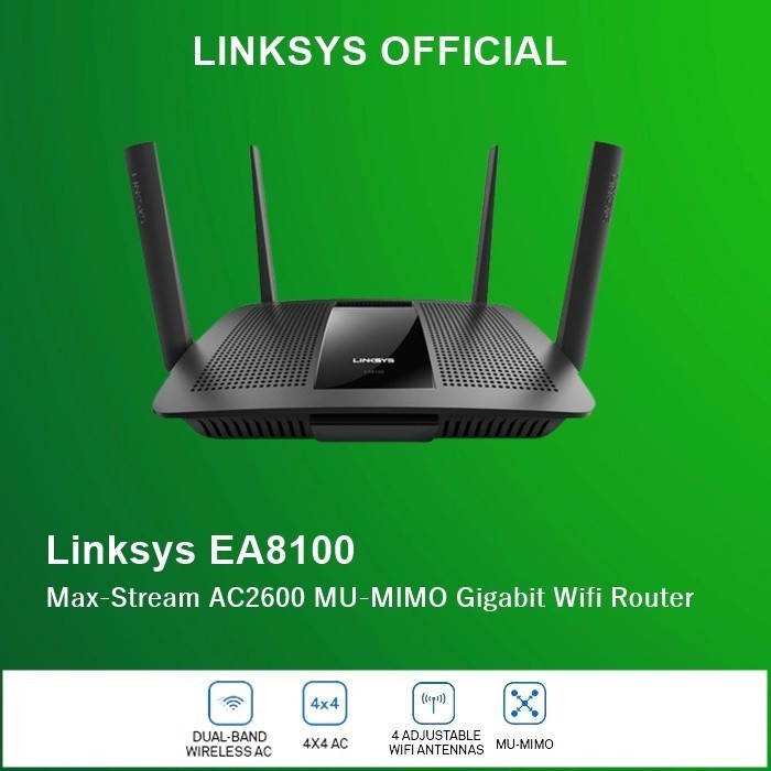 Linksys Ea8100-Ah Max-Stream Ac2600 Wireless Router Ea8100 Ac 2600