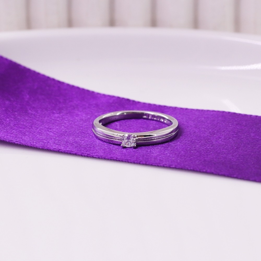 MEILYN Cincin Kawin Mata 1 Permata GG4 Perhiasan lapis Emas 18K  All Series