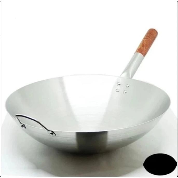Wajan Nasi Goreng Stainless Stell Gagang kayu / Kwali gagang H85M