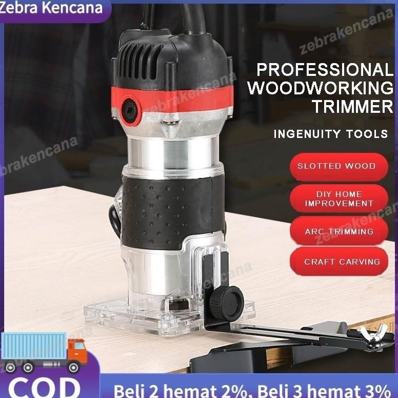 READY >> MESIN PROFIL ROUTER TRIMMER KAYU KAYU UKIR 800WATT 6.35MM UCHIHA TRIMER BITS SET MATA PROFI