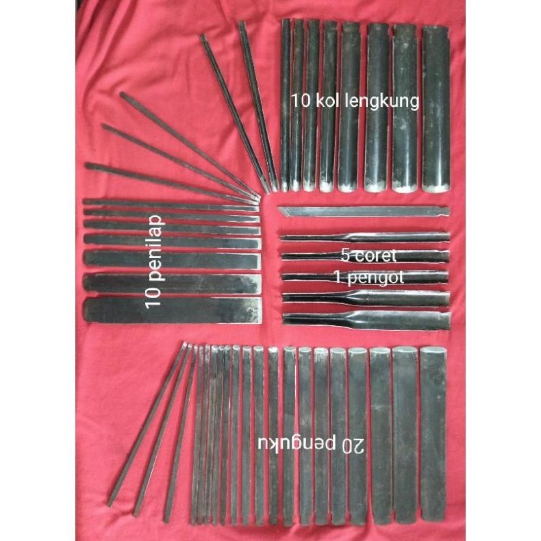 READY >> PAHAT UKIR TATAH UKIR KAYU JEPARA LENGKAP ISI 46PCS