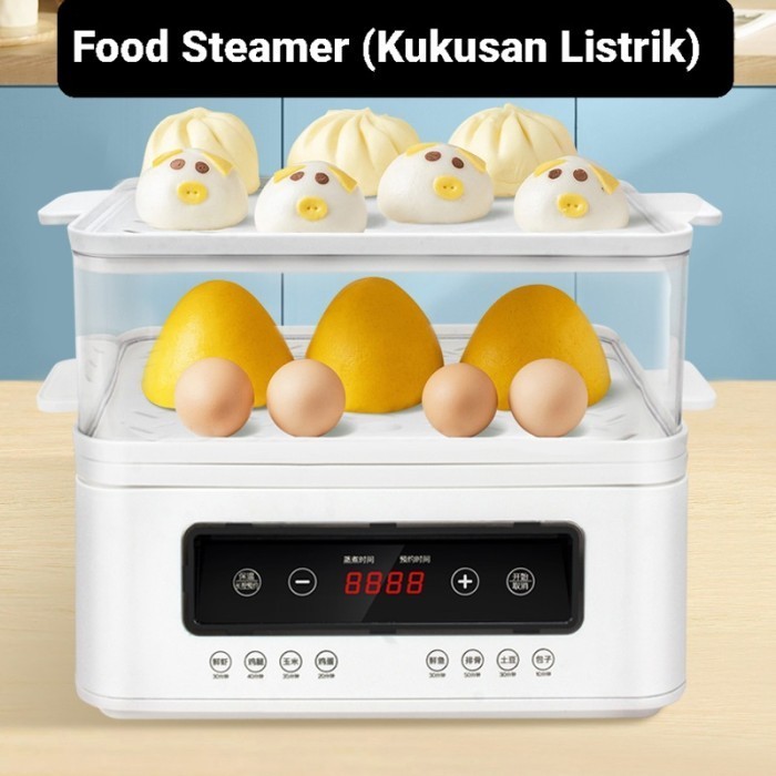 Food Steamer Kukusan Listrik Susun Pemanas Makanan Elektrik Serbaguna
