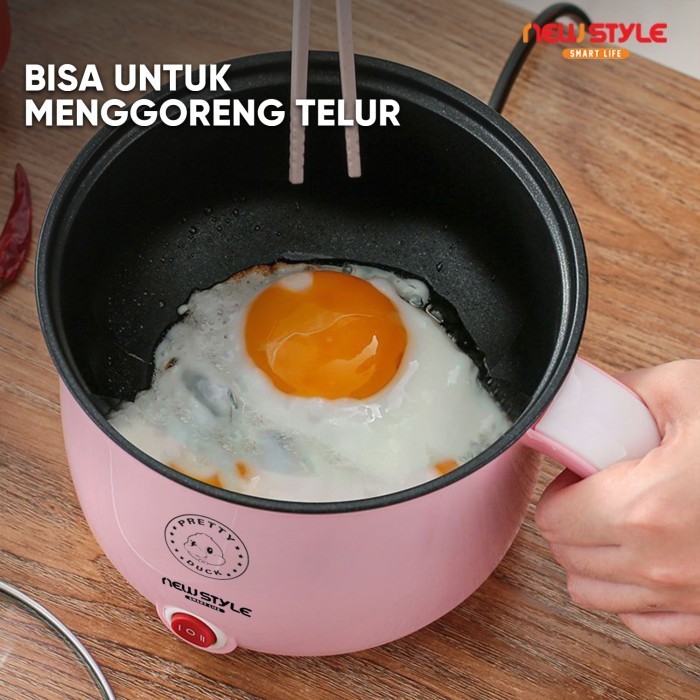 Newstyle Panci Listrik Serbaguna Y05 Panci Elektrik Steamer Kukusan / Panci Masak Mie Panci Masak