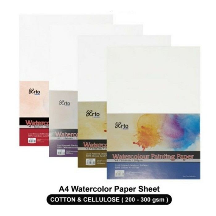 

Arto watercolor paper A4 kertas cat air 200 300 gram 10 lembar