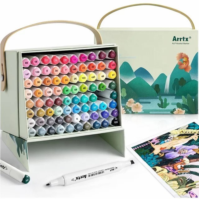 

Arrtx dual tips marker set 80 colors with