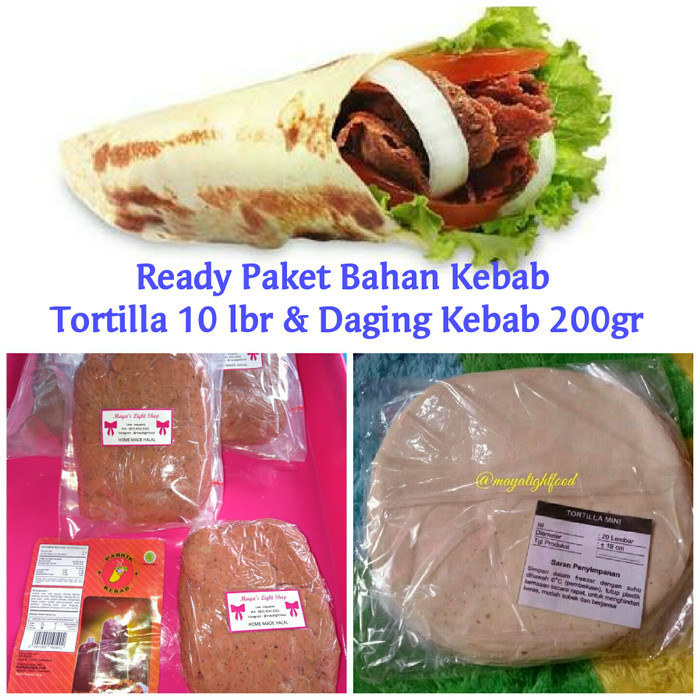 

GRAB GOJEK ONLY PAKET BAHAN KEBAB DAGING KEBAB 200GR TORTILLA 10LEMBAR