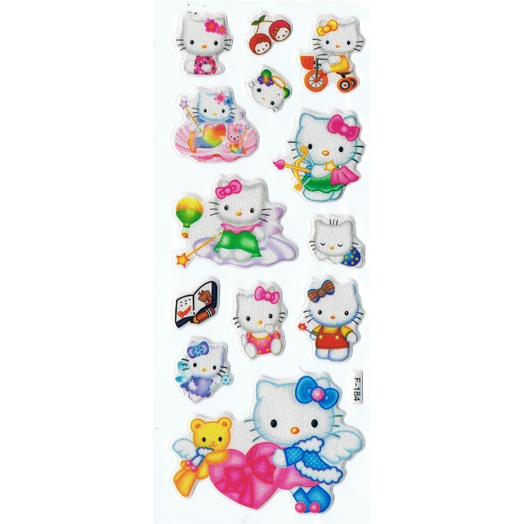 

SK150 Stiker Sticker Timbul Set Strip Aneka Gambar Kartun Anak Kitty