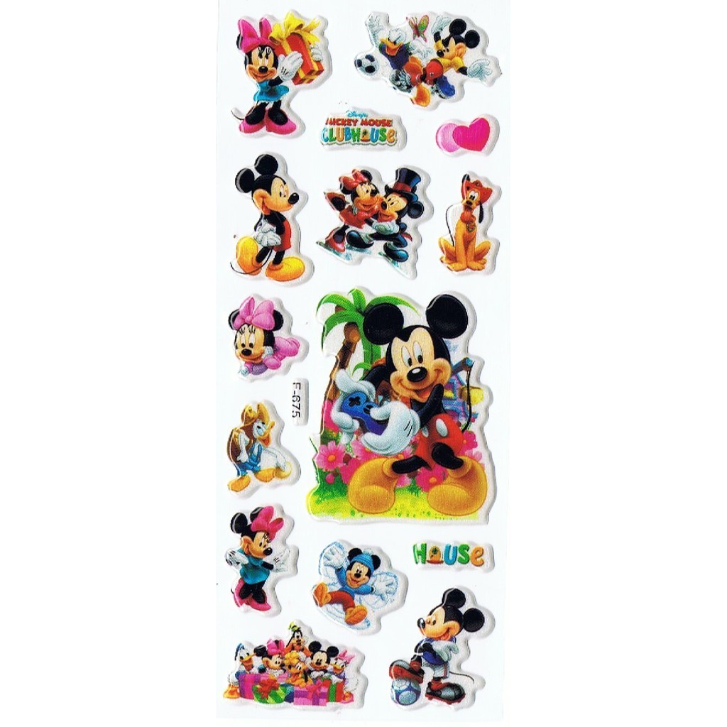 

SK298 Stiker Sticker Timbul Set Strip Aneka Gambar Kartun Anak Mickey