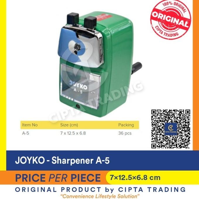 

Sharpener - Joyko - serutan pensil meja model standard ukuran standard