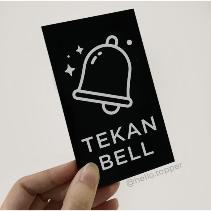 

Sign Mini Tekan Bell Akrilik Printed 12x7 | Label Bell