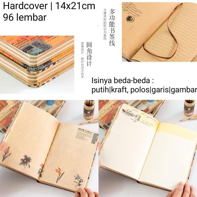 

ic] 1 pcs buku jurnal Vintage hardcover scrapbook