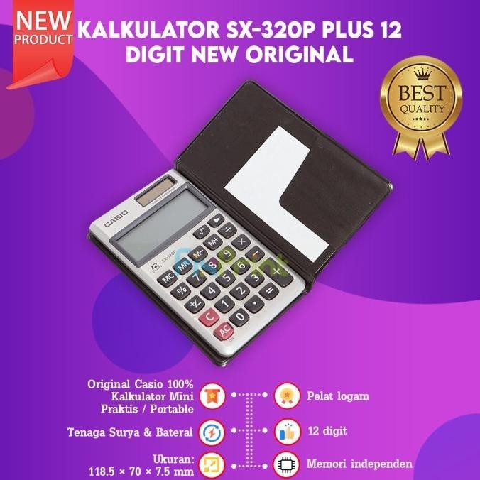 

Casio SX-320P Kalkulator Saku Portable 12 Digit Calculator Pocket ORI