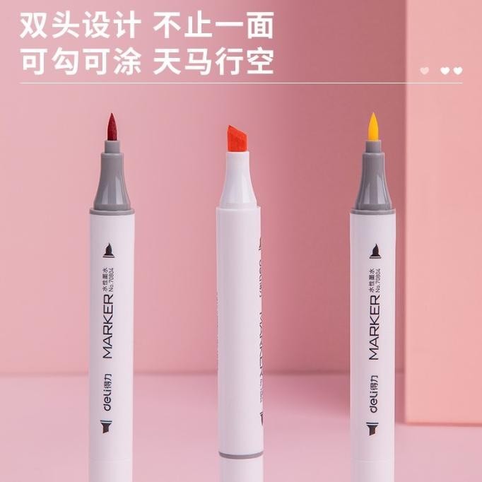 

Deli Color Water-based Double Tip Marker Spidol Ujung Ganda 70804