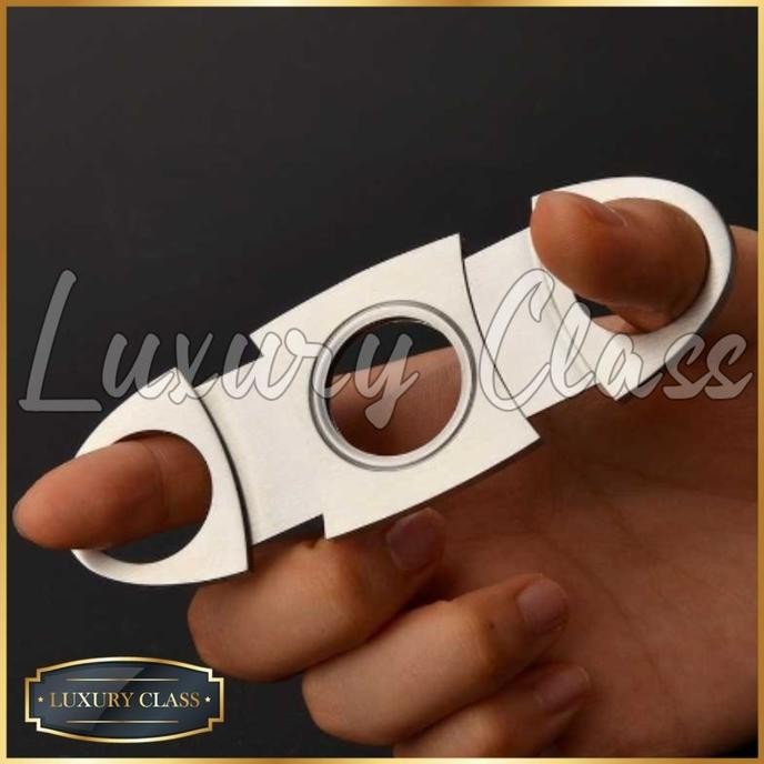 

Cigar Cutter Double Blade Stainless, Alat Pemotong Cerutu Guillotine