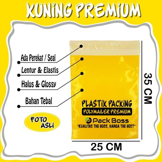 

KUNING PREMIUM POLYMAILER 25X35 (100 PCS) PACKING JNE ADA LEM