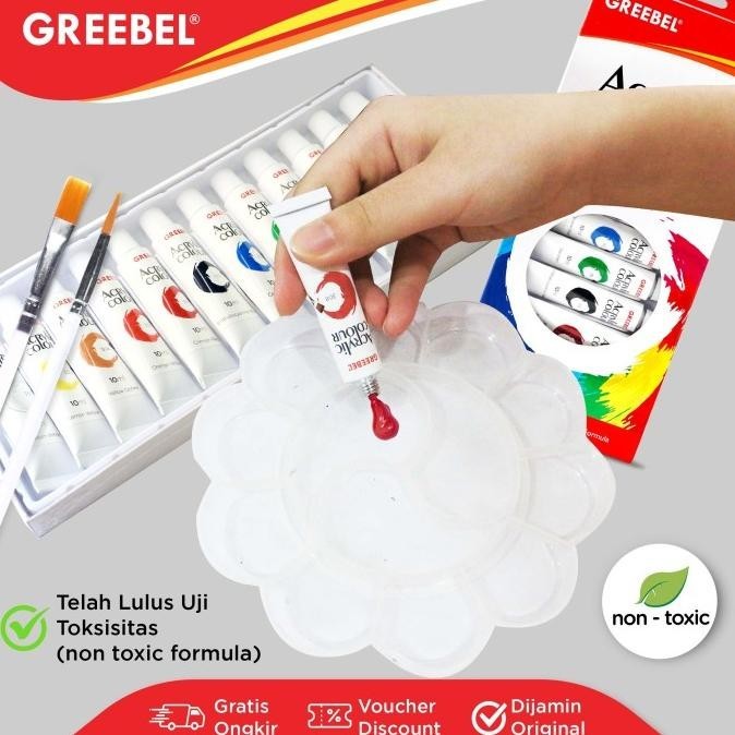 

GREEBEL CAT AKRILIK ACRYLIC 10 ML 12 WARNA Untuk Anak Art Melukis