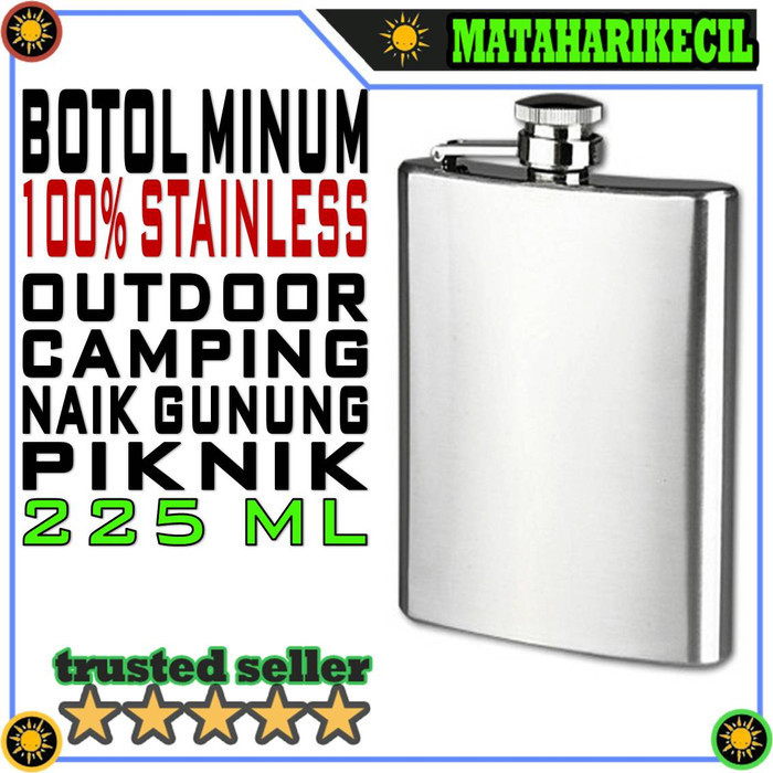 SALE BOTOL GEPENG AIR MINUM - FULL STAINLESS
