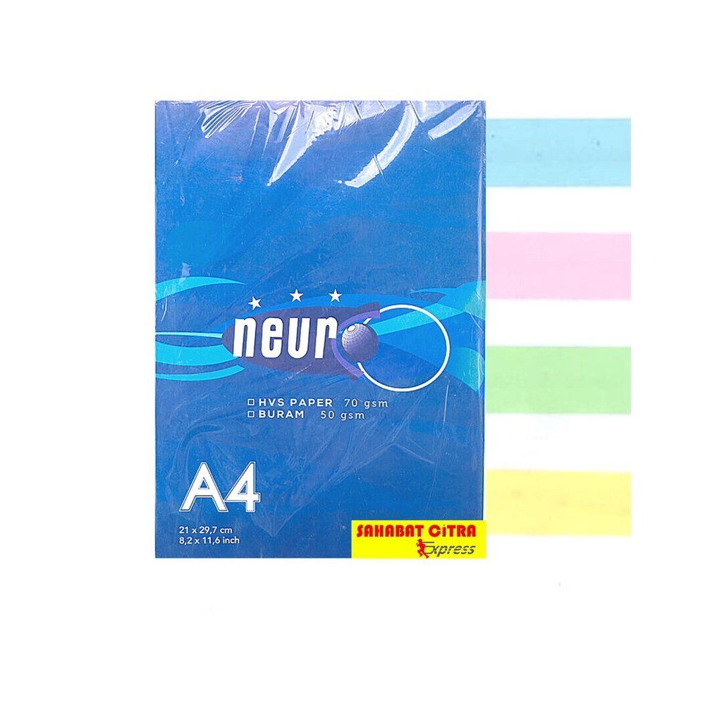 

KERTAS HVS WARNA 70GR A4 NEURO 彩纸