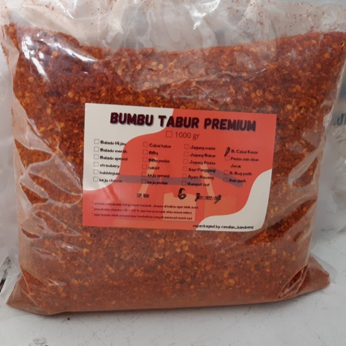 

Bubuk Cabe Kasar Hot Jeletot Aroma Daun Jeruk 1 Kg