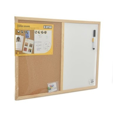 

Bi-silque papan kombinasi uk. 60x45 cm / 2 panel corkard whiteard