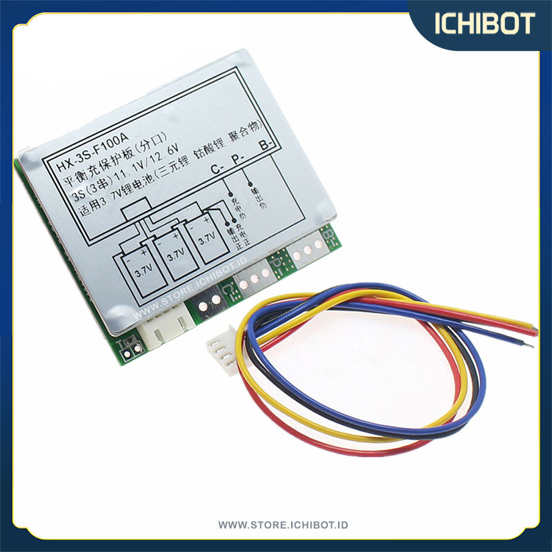 BMS 3S 100A 11.1V 12.6V HX-3S-F100A Balance Charger Protection Board 18650