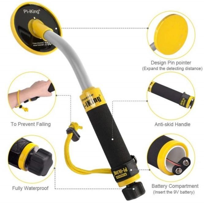 Waterproof Metal Detector Pi-Iking 750 30M Underwater Metal Detector