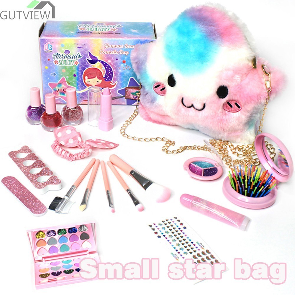 

20 Buah Tas Tangan Kosmetik Rumah Mainan Kosmetik Rias Anak Asli Dapat Dicuci Set Rias Wajah Anak Perempuan Hadiah Ulang Tahun Natal Tahun Baru