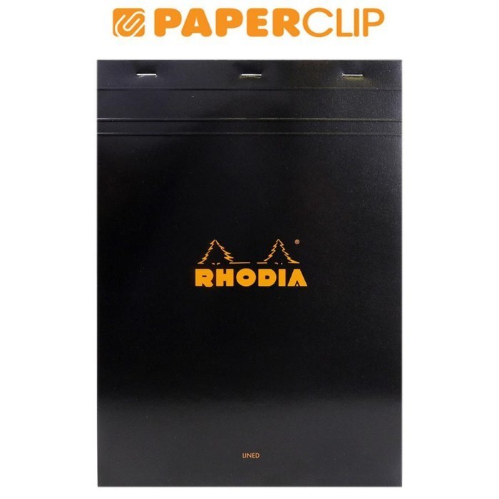 

NOTEPAD RHODIA N18 HEAD STAPLED BLACK A4 LINED 186009EXPC