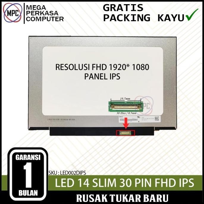 LED LCD 14 INCH SLIM 30 PIN SMALL FRAME FHD 1920X1080 NO BRACKET IPS FORSALE