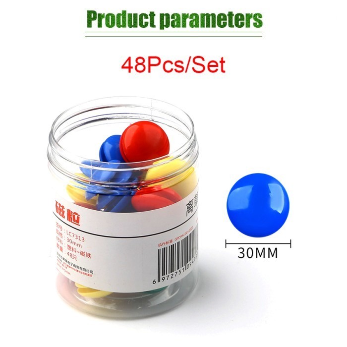 

48 Pcs Magnet Papan Tulis Warna Warni Magnet Whiteboard Kulkas 30 Mm