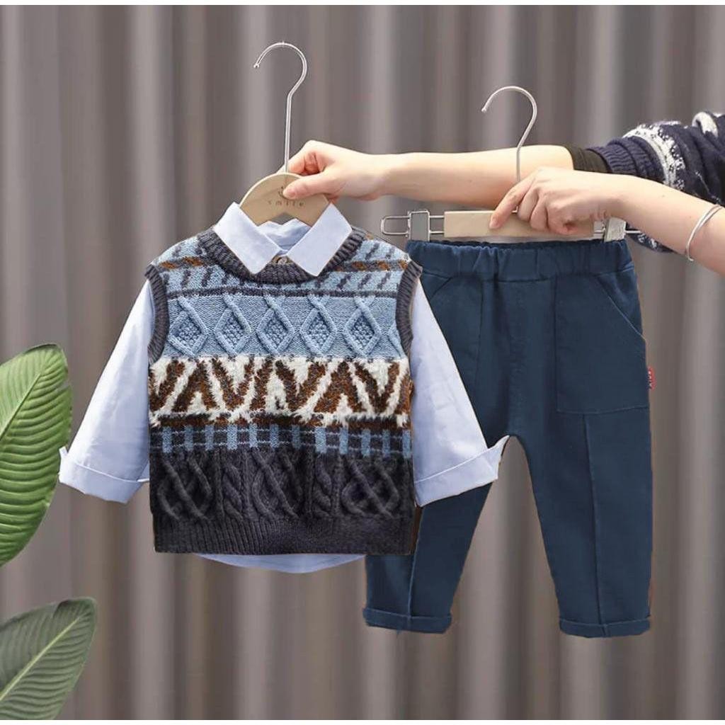 Baju Setelan Anak Laki 3 4 Tahun 2 5 6 3Thn Setcell Pakaian Bayi Main Korean Style Pakean Kids 1Stel