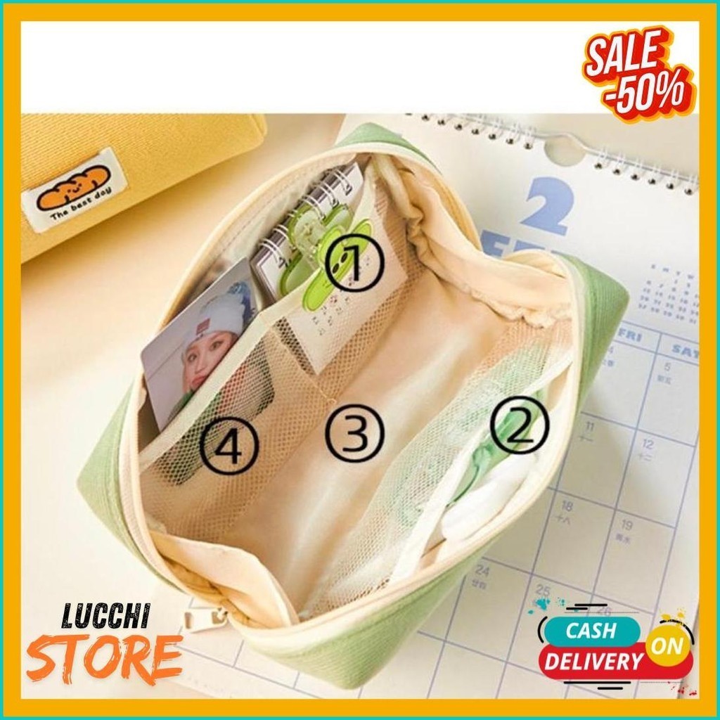 

Kensho Kotak Pensil Sleting Roti Lucu Bahan Corduroy Motif Polos Plaid Warna Pastel / Pencil Case / Zipper (Lagi Rame)