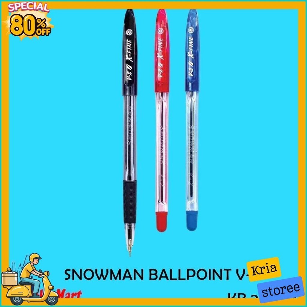 

[Box/12Pcs] Snowman Ballpoint V-2 V-2R Pulpen (Order Sebelum Ketinggalan)