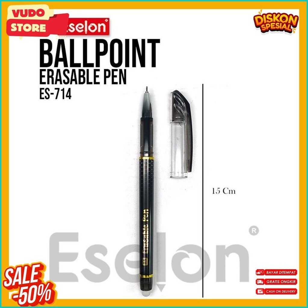 

12Pcs Pulpen Hapus / Pulpen Bisa Dihapus / Erasable Pen Eselon Es714 (Lagi Viral)