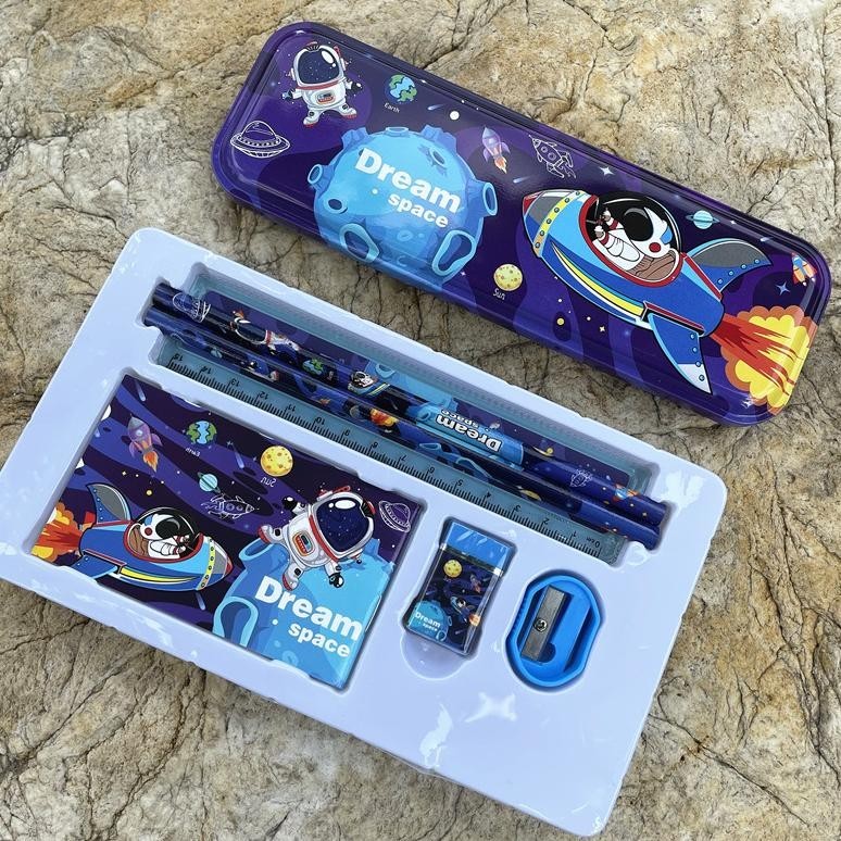 

[1Kg 8Pcs] Spacekidjk Alat Tulis Anak Sekolah 6 In 1 / Alat Tulis Set Karakter / Stationery Set 6 In 1 / Set Alat Tulis Box Anak (Cod)