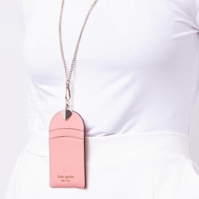 Ane Dompet Id Card Kate Spade Ks Spencer Lanyard Serene Pink Br Edfd65465E