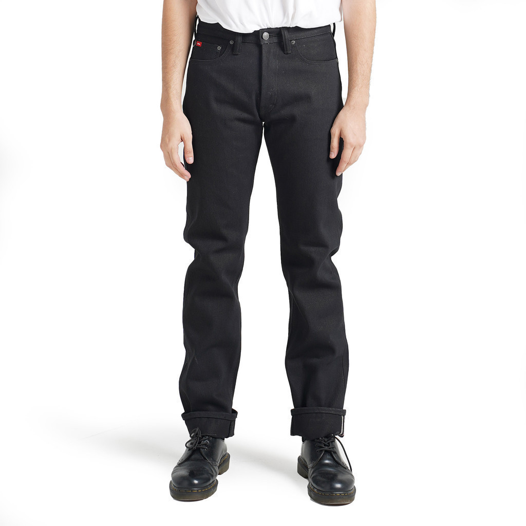 Lee Cooper Straight Fit Jeans Harry Dry Black Selvedge