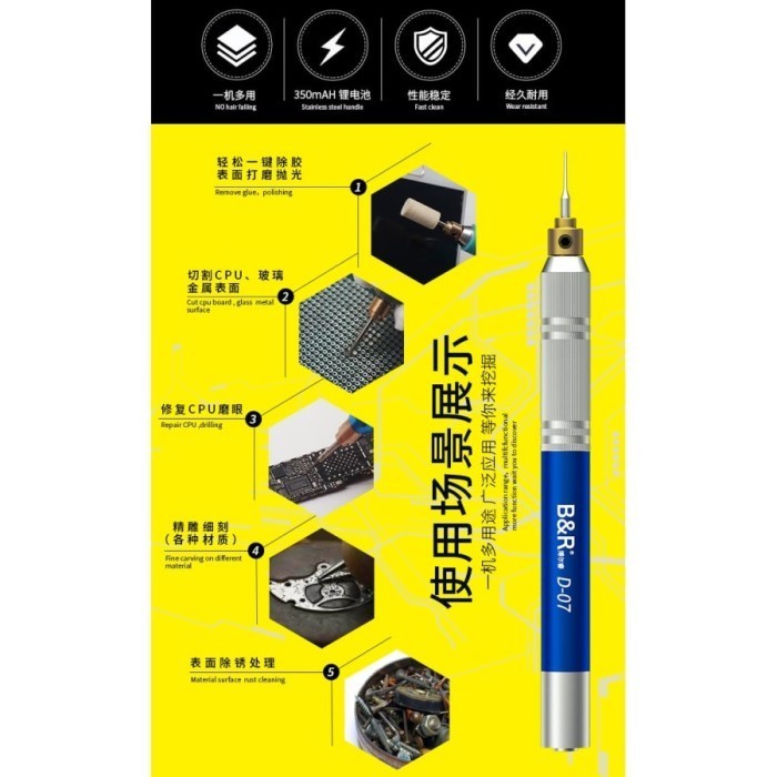 

Arom Gerinda Mini Drill Bor Ic Emmc B&R Model Pulpen D-07 Original