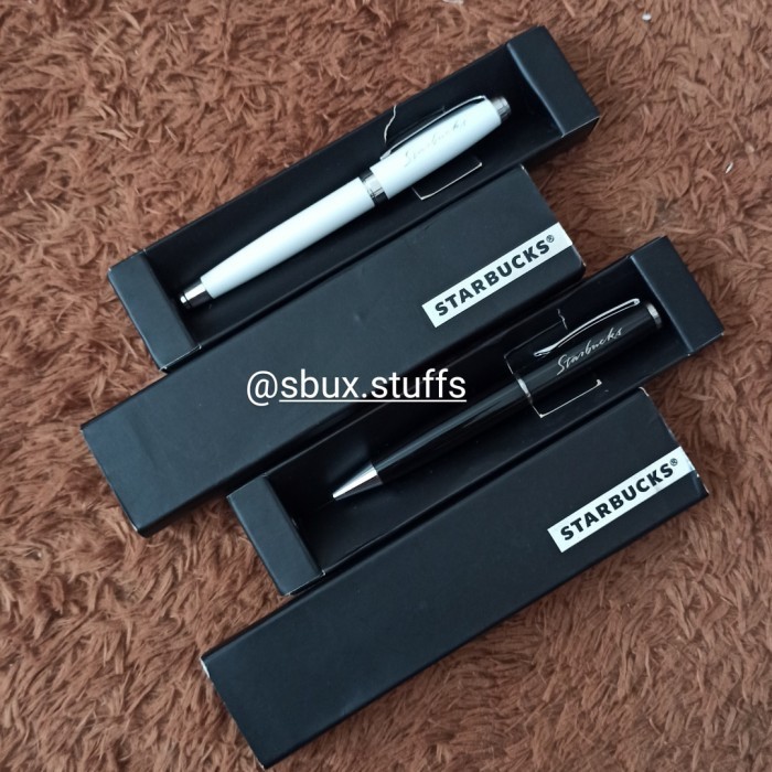 

Arom Starbucks Original Rare Langka Pen Pulpen Pena Hitam Putih Black White