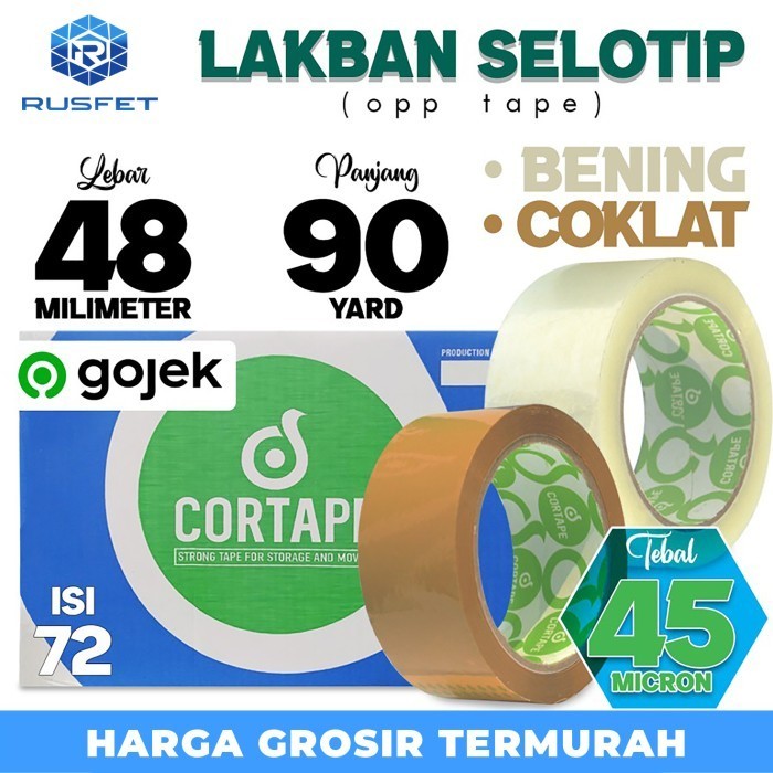 

Lakban 48mm x 90yard CORTAPE plakban isolasi OJOL /DUS ISI 72