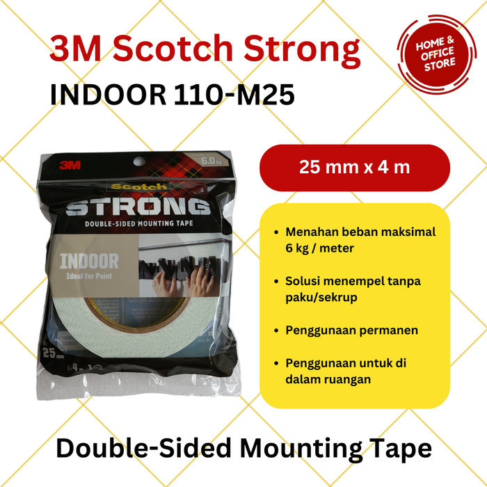 

3M Scotch Strong Indoor Double Tape / Mounting Tape 25 mm x 4 m