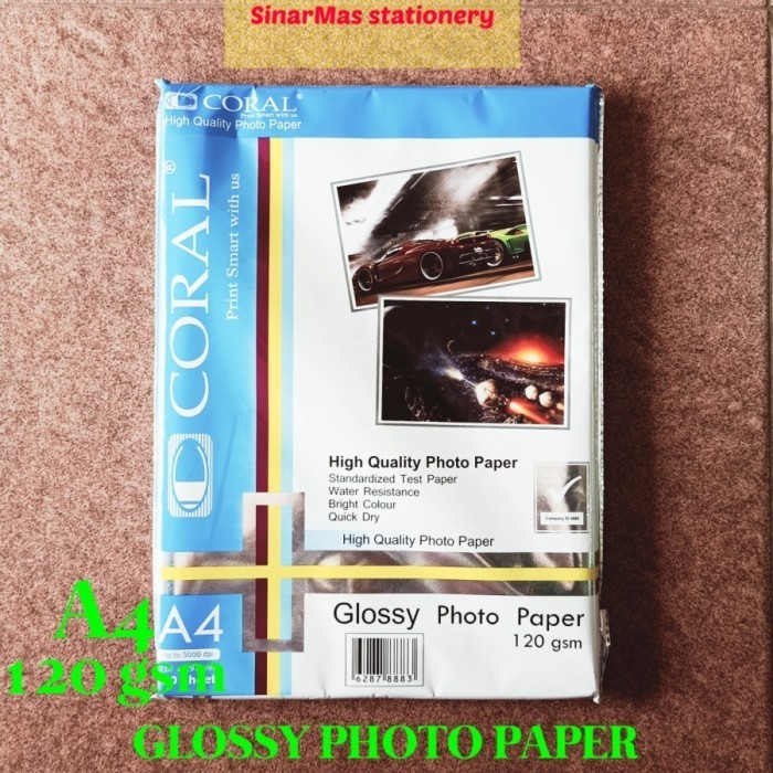 

Kertas Photo Paper 120 gsm Cetak Print foto A4 100 lbr