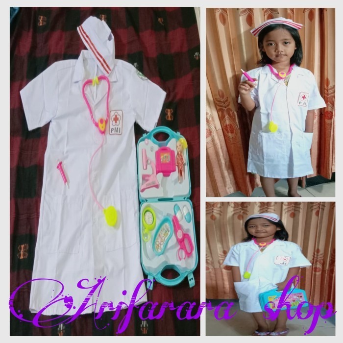 Baju Dokter Anak Komplit Paud Tk + Tas Dokter